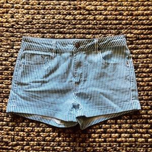 Stradivarius Blue & White Striped Shorts